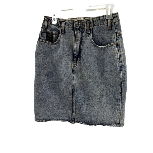 Weathered Blues Womens 11/12 Vintage High Waist Denim Jean Skirt 80s 90s - Picture 1 of 8